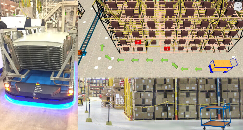 Autonome, kamerageführte Fahrzeuge mit dynamischer Navigation in der Logistik